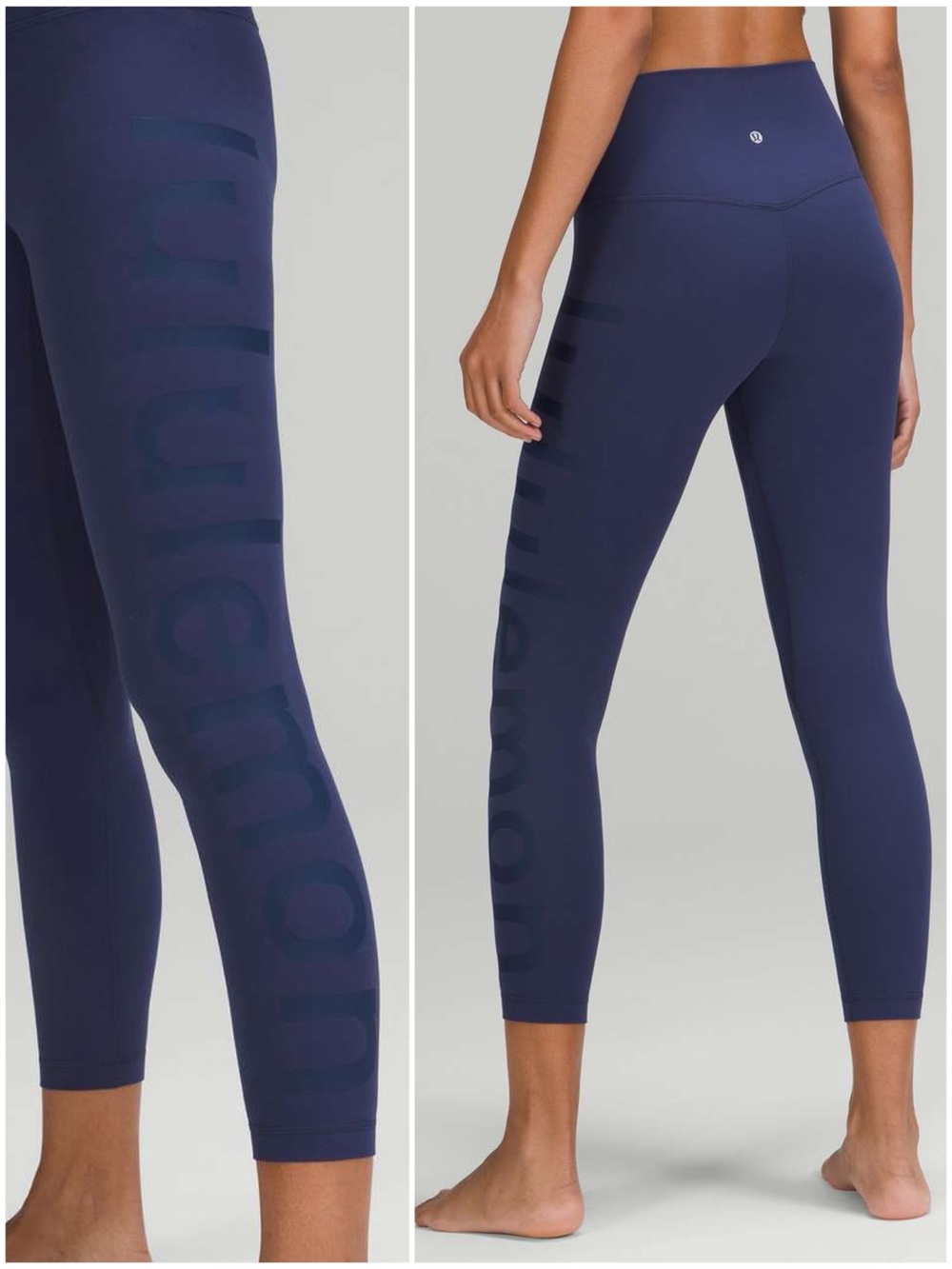 Lululemon Align High-Rise Pant 25" Leggings Graphic Logo Night Sea Blue